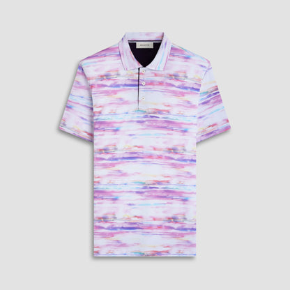 Bugatchi Hendrix Watercolor Abstract Polo Shirt Pink
