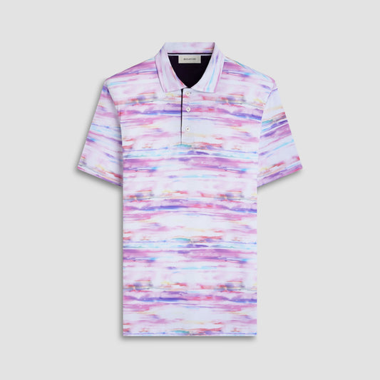 Bugatchi Hendrix Watercolor Abstract Polo Shirt Pink