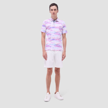 Bugatchi Hendrix Watercolor Abstract Polo Shirt Pink