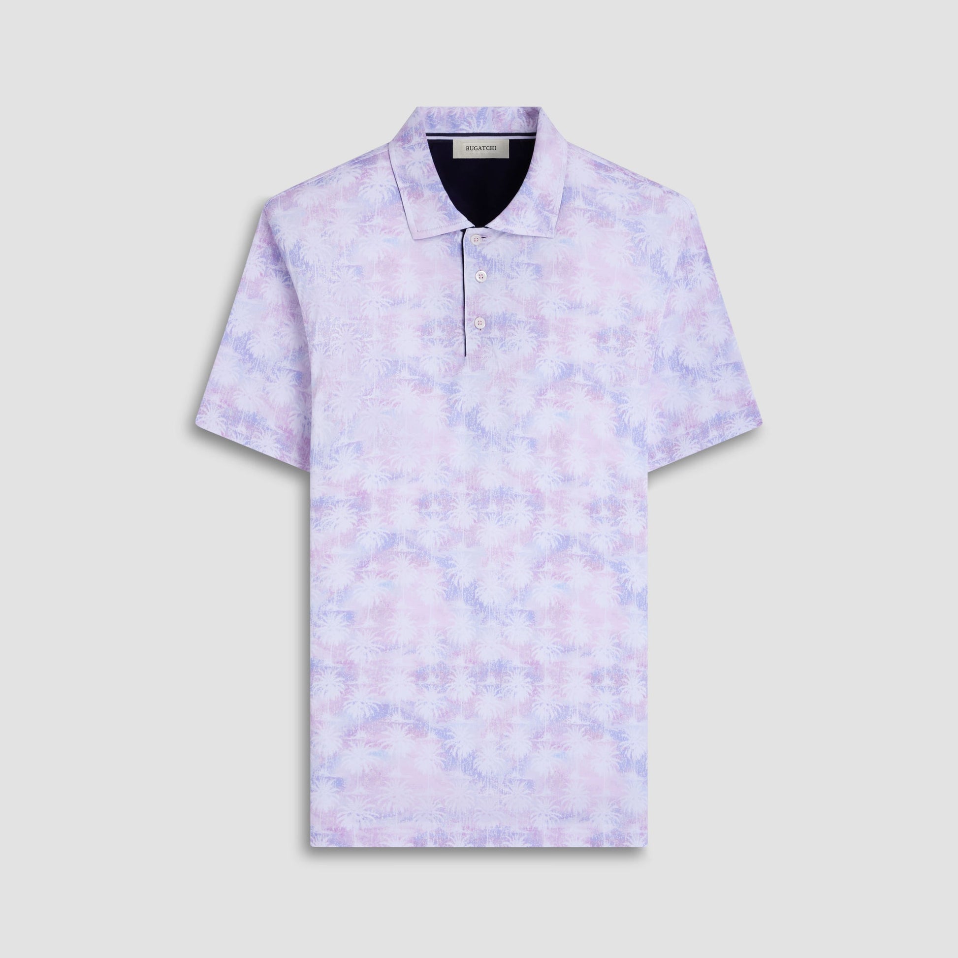 Bugatchi Hendrix Watercolor Palm Tree Polo Shirt Pink
