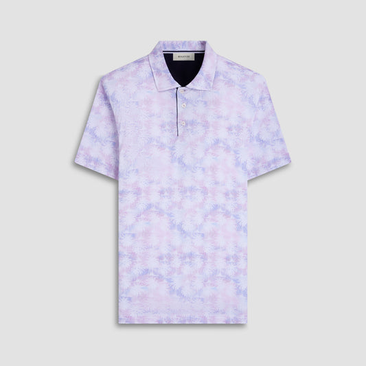 Bugatchi Hendrix Watercolor Palm Tree Polo Shirt Pink
