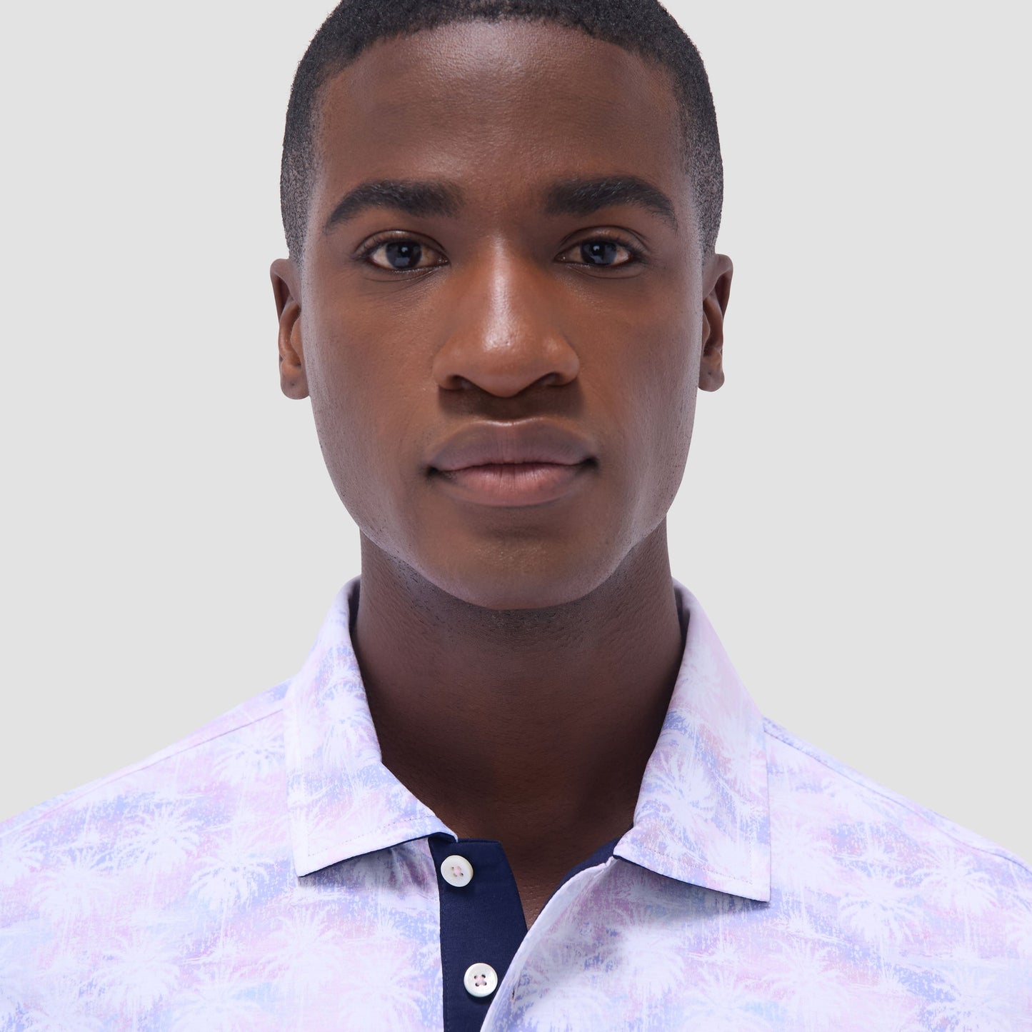 Bugatchi Hendrix Watercolor Palm Tree Polo Shirt Pink