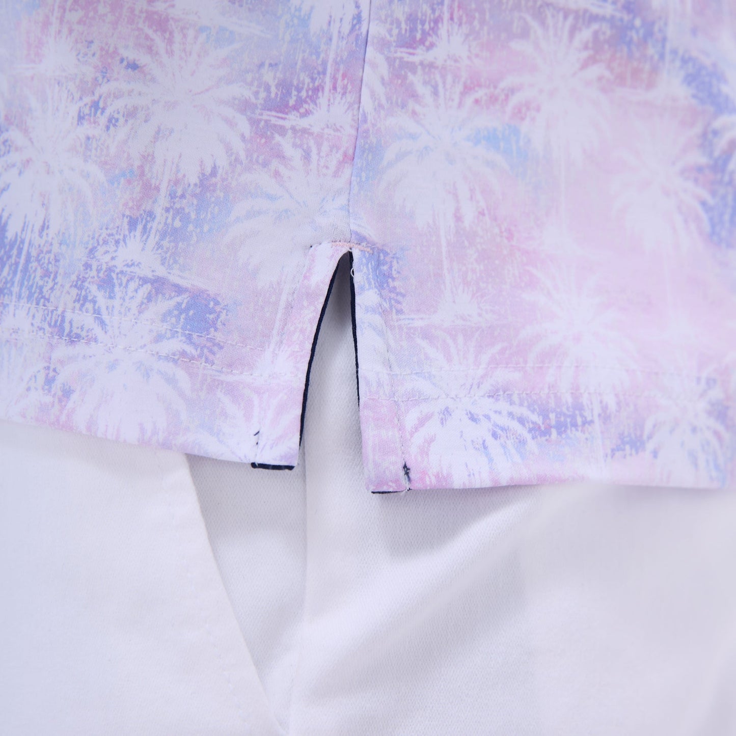 Bugatchi Hendrix Watercolor Palm Tree Polo Shirt Pink