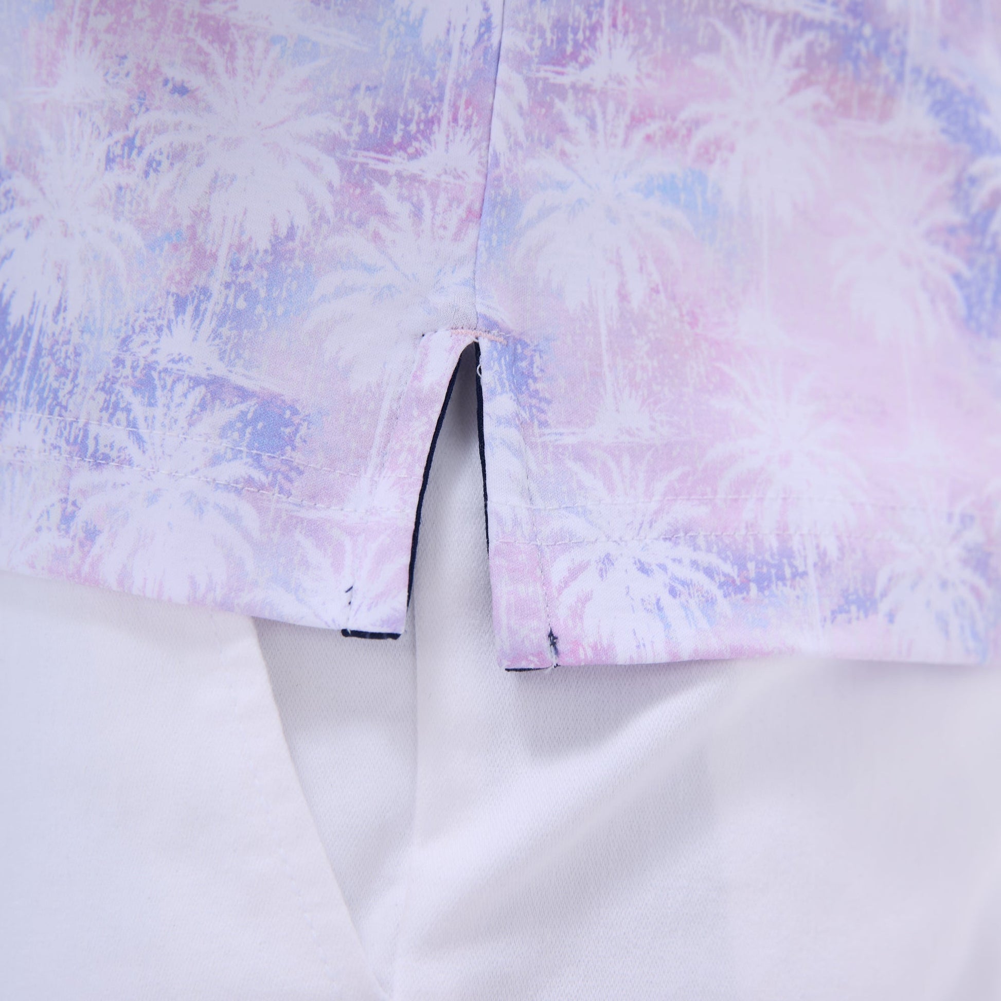 Bugatchi Hendrix Watercolor Palm Tree Polo Shirt Pink