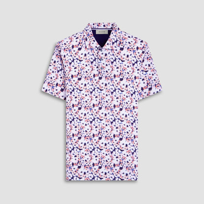 Bugatchi Hendrix Floral Polo Shirt Navy