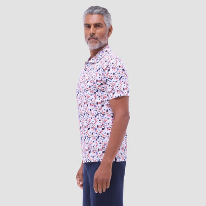 Bugatchi Hendrix Floral Polo Shirt Navy