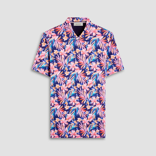 Bugatchi Hendrix Floral Polo Shirt Navy