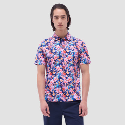 Bugatchi Hendrix Floral Polo Shirt Navy
