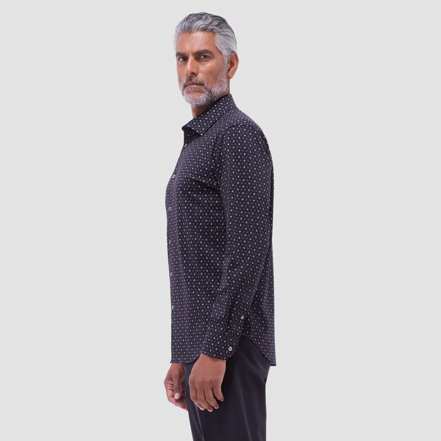 Bugatchi James Floral OoohCotton® Shirt Black