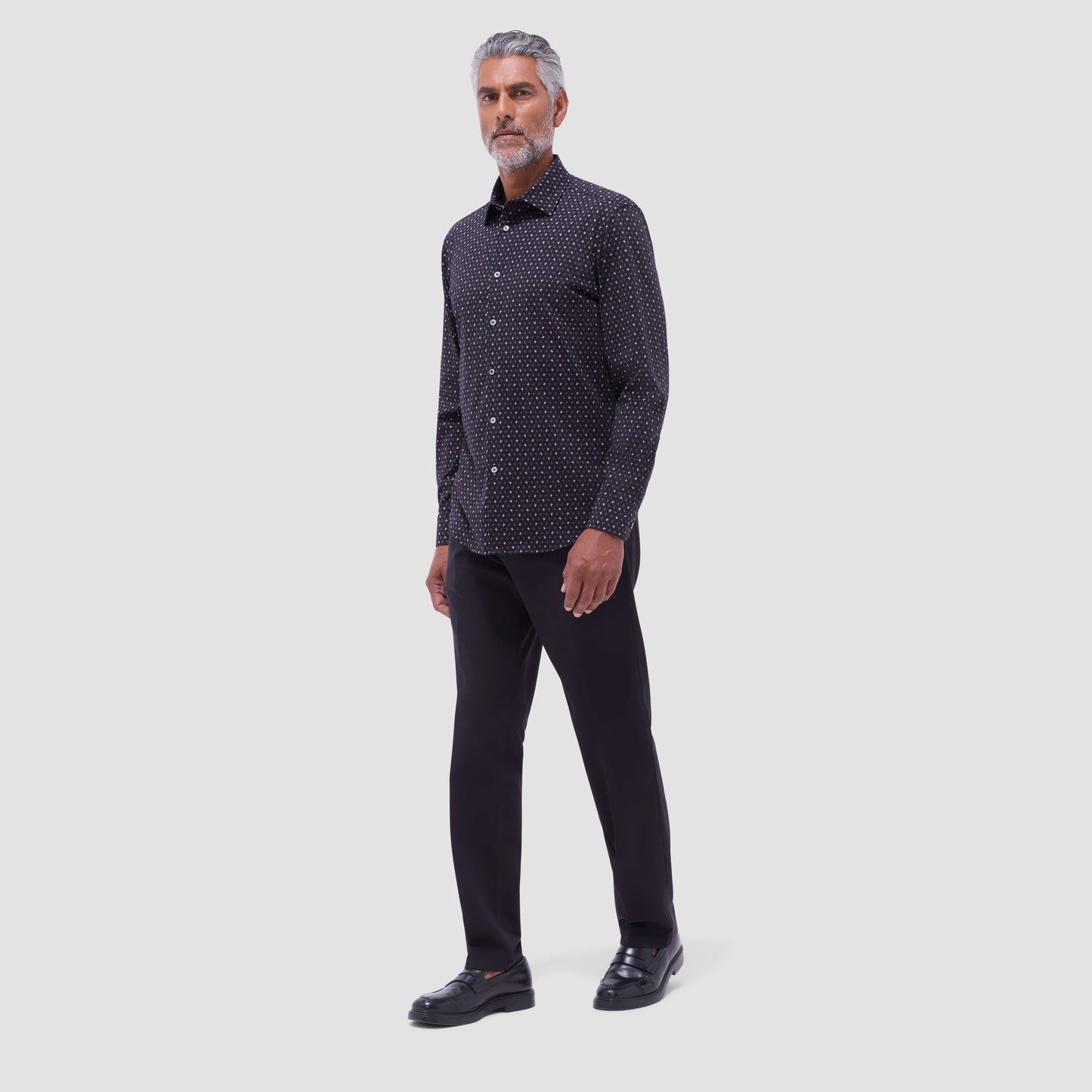 Bugatchi James Floral OoohCotton® Shirt Black
