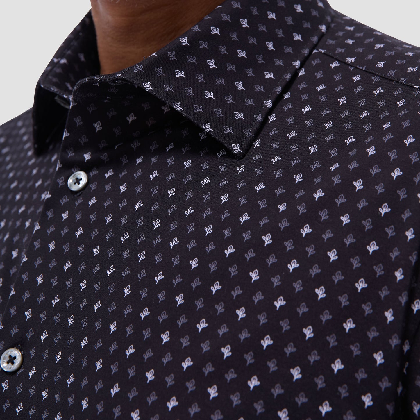 Bugatchi James Floral OoohCotton® Shirt Black
