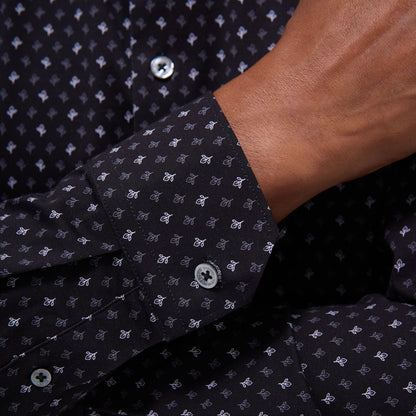 Bugatchi James Floral OoohCotton® Shirt Black
