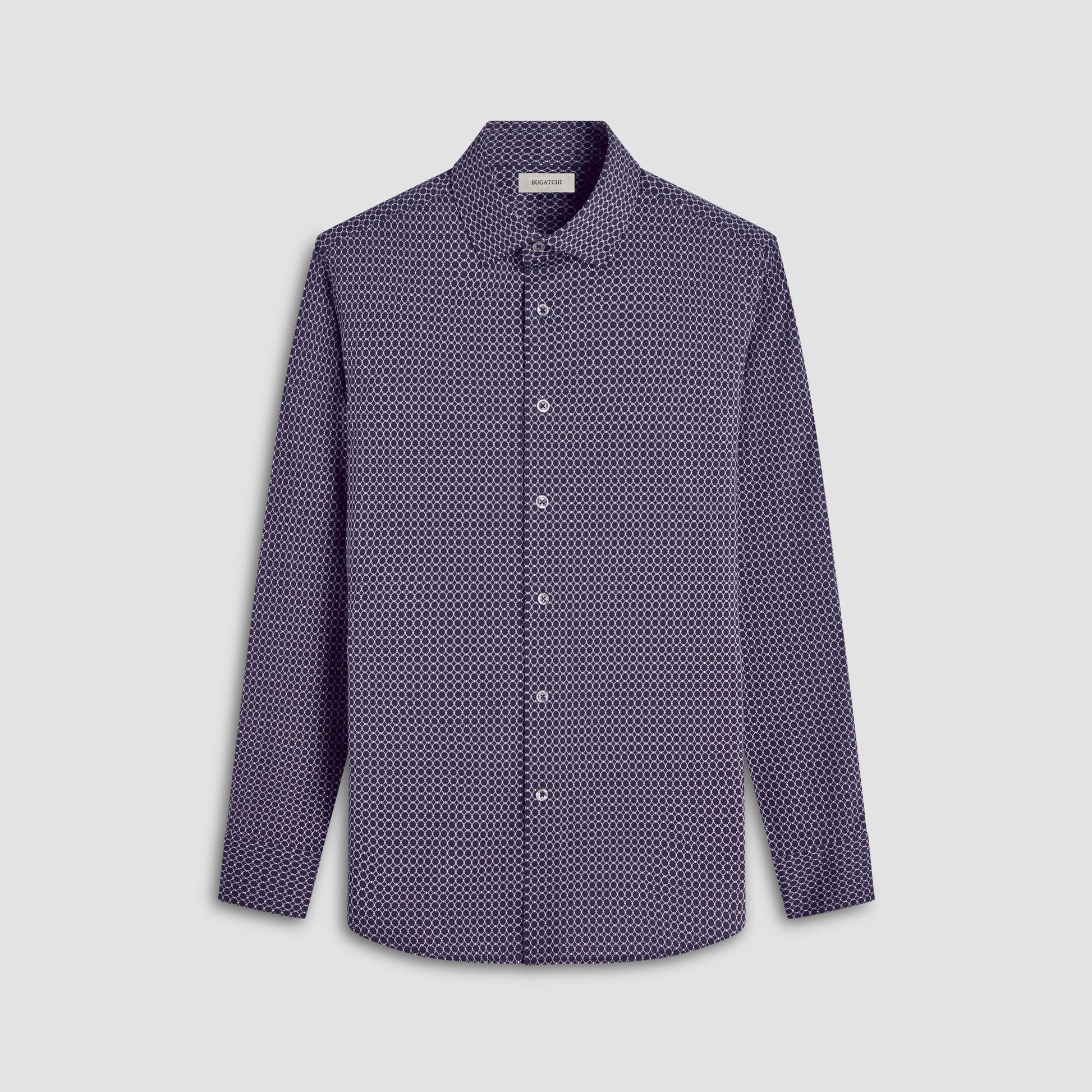 Bugatchi James Geometric Hexagon OoohCotton® Shirt Black