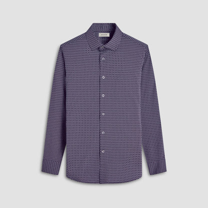 Bugatchi James Geometric Hexagon OoohCotton® Shirt Black