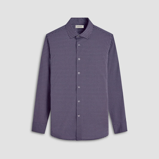 Bugatchi James Geometric Hexagon OoohCotton® Shirt Black