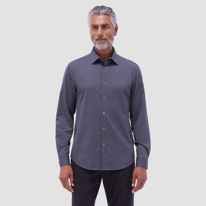 Bugatchi James Geometric Hexagon OoohCotton® Shirt Black