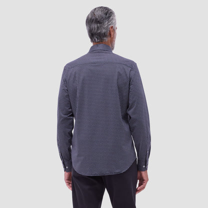 Bugatchi James Geometric Hexagon OoohCotton® Shirt Black