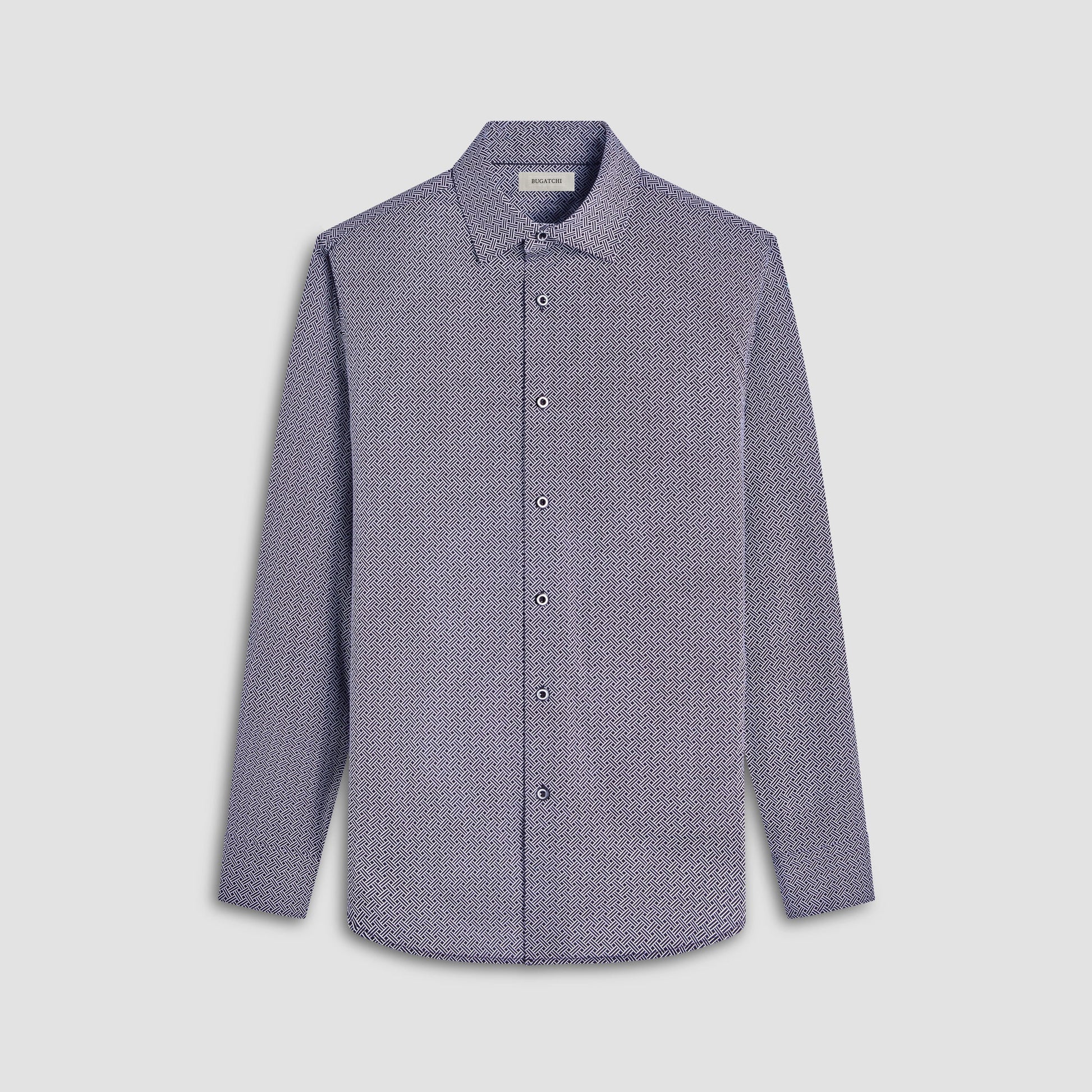 Bugatchi James Basketweave OoohCotton® Shirt Black