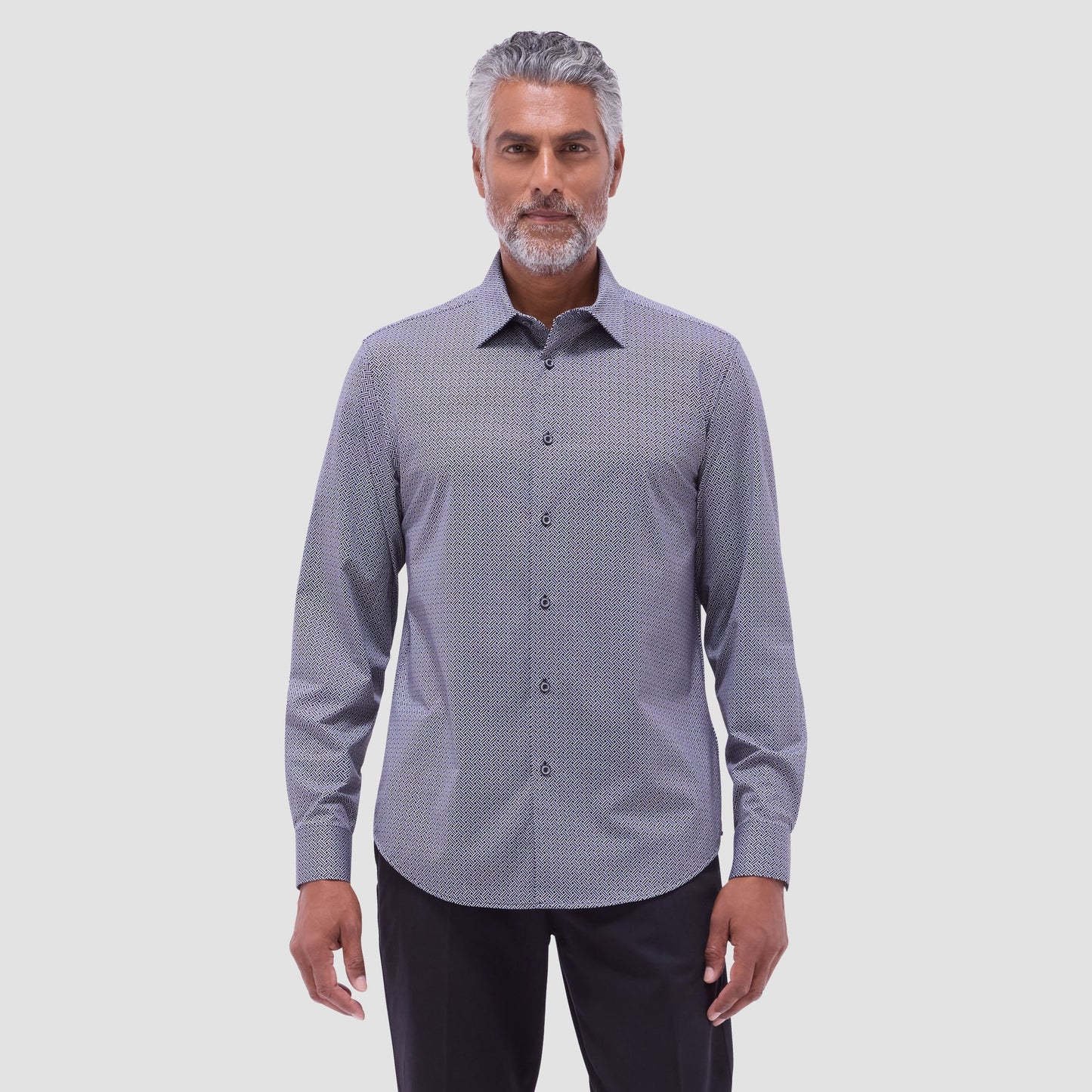 Bugatchi James Basketweave OoohCotton® Shirt Black