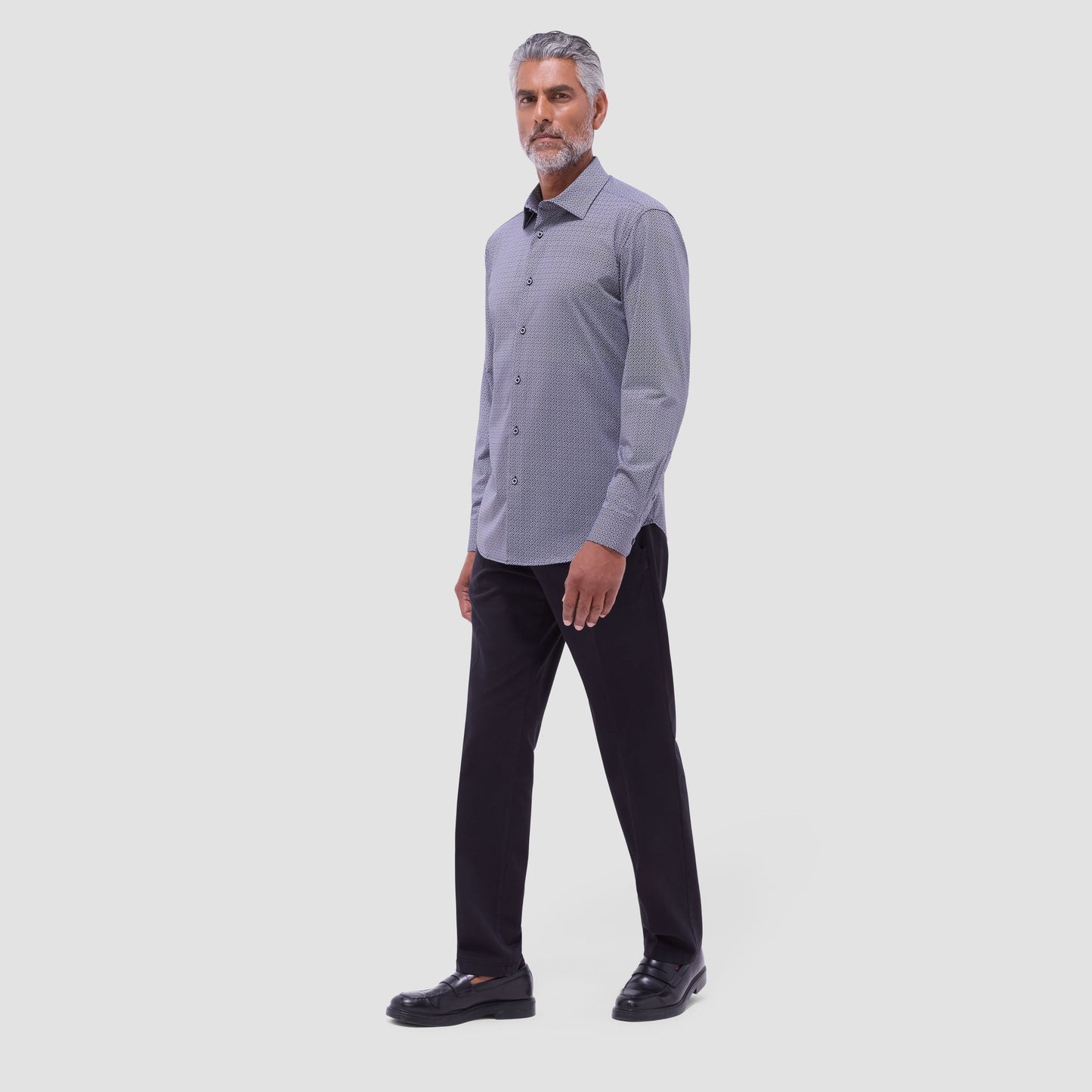 Bugatchi James Basketweave OoohCotton® Shirt Black