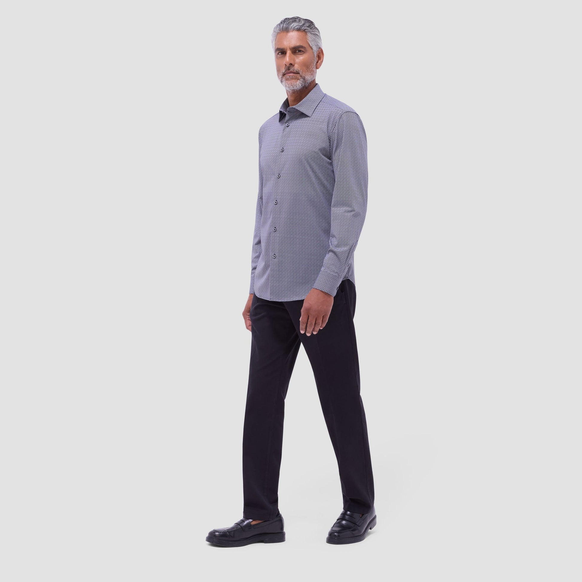 Bugatchi James Basketweave OoohCotton® Shirt Black