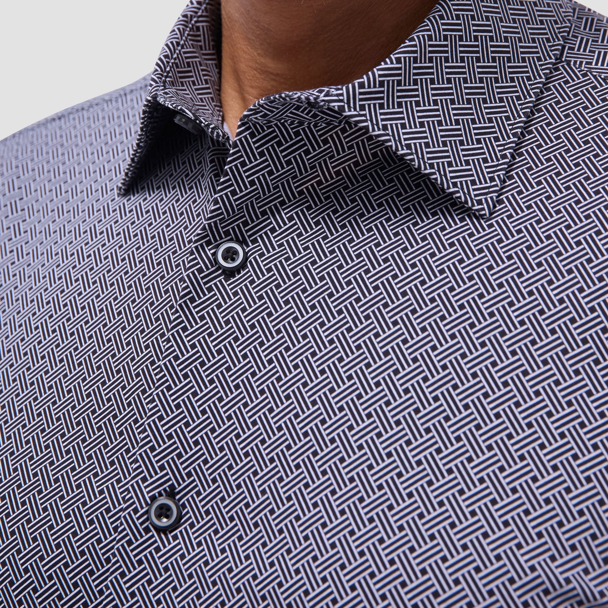 Bugatchi James Basketweave OoohCotton® Shirt Black