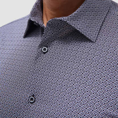 Bugatchi James Basketweave OoohCotton® Shirt Black