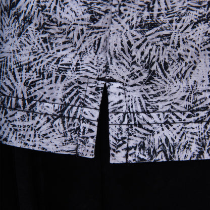 Bugatchi Victor Leaf Print OoohCotton® Polo Shirt Black