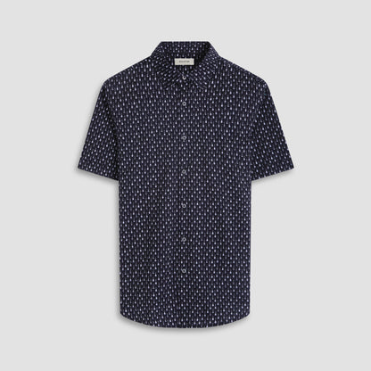 Bugatchi Miles Guitar OoohCotton® Short-Sleeve Shirt Black