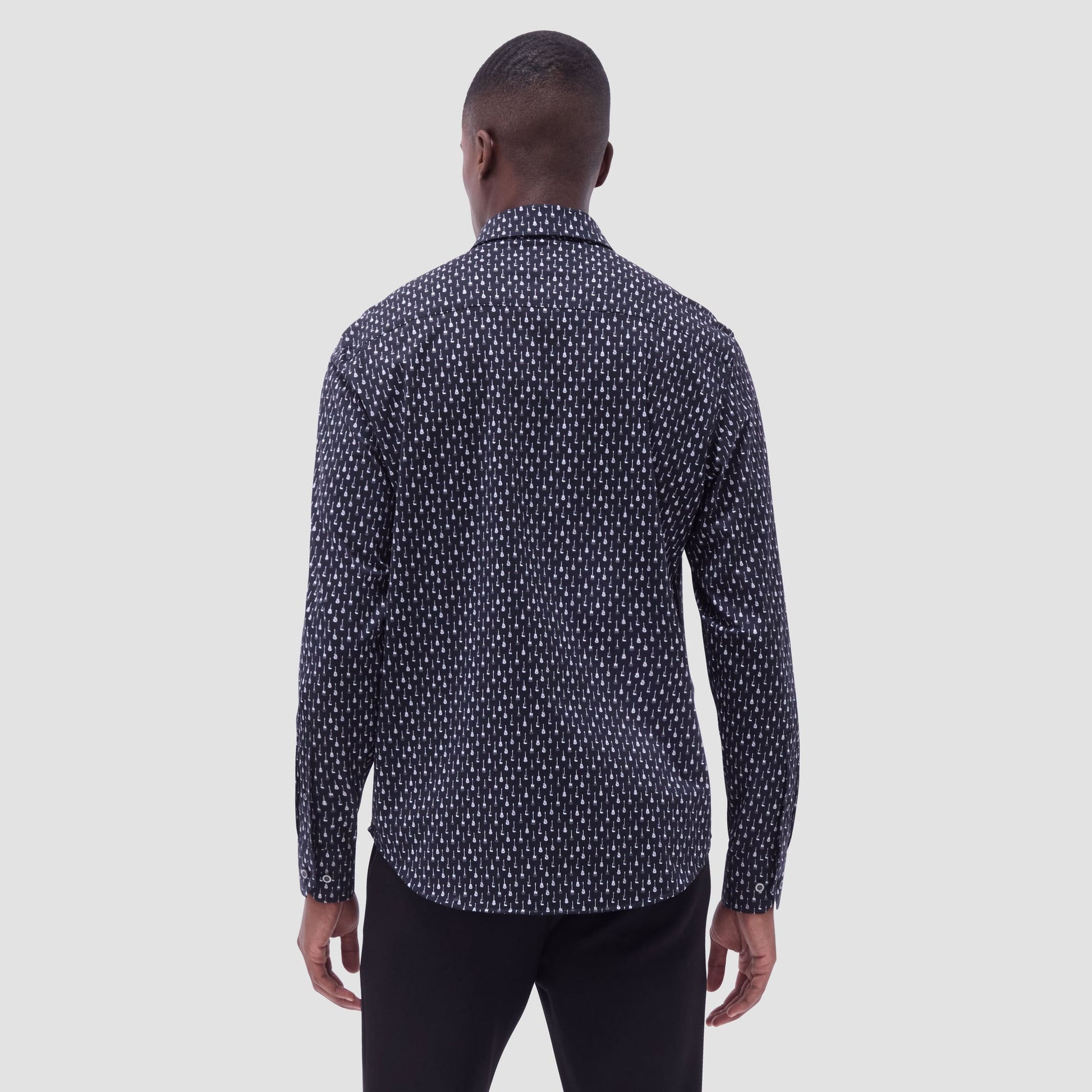 Bugatchi James Guitar OoohCotton® Shirt Black