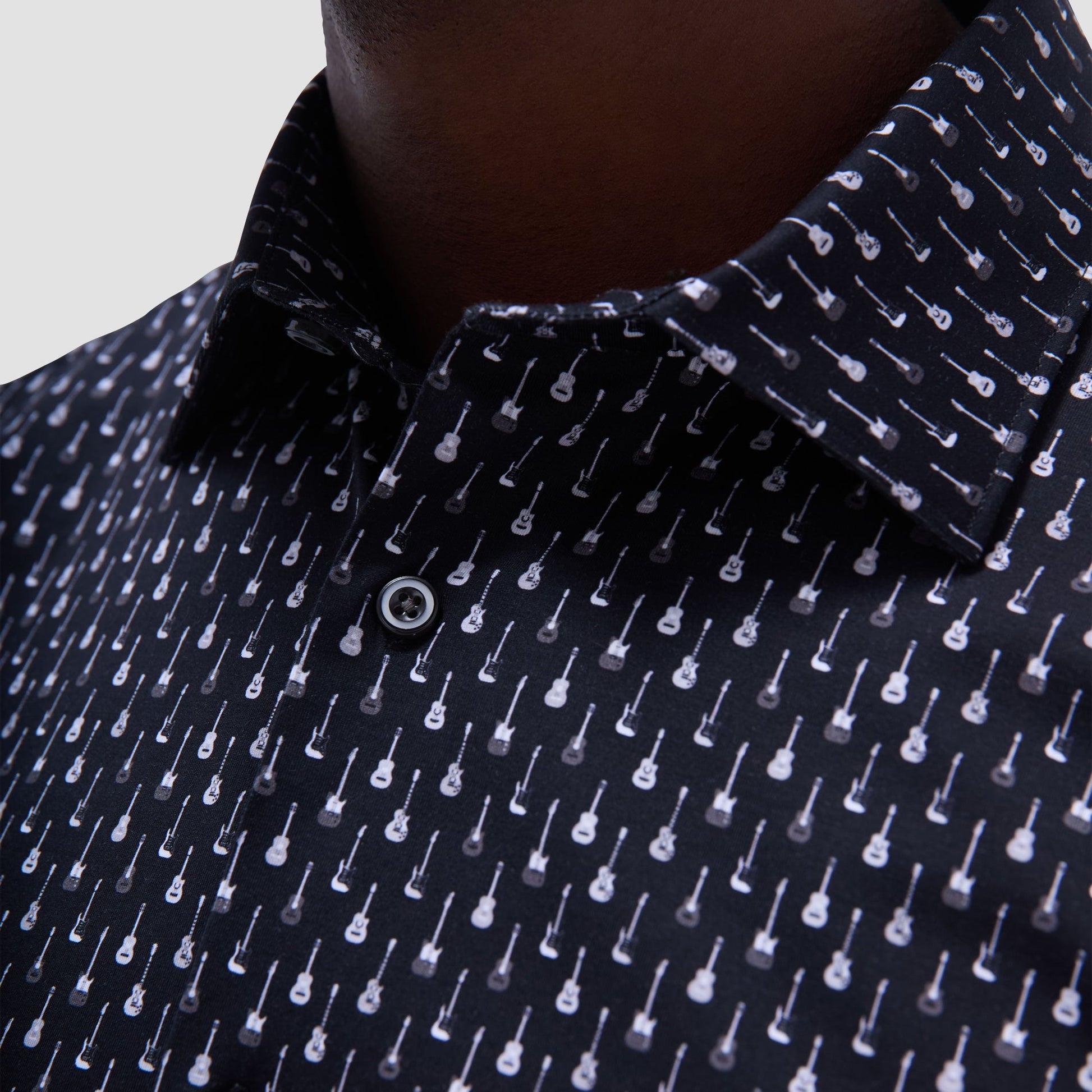 Bugatchi James Guitar OoohCotton® Shirt Black