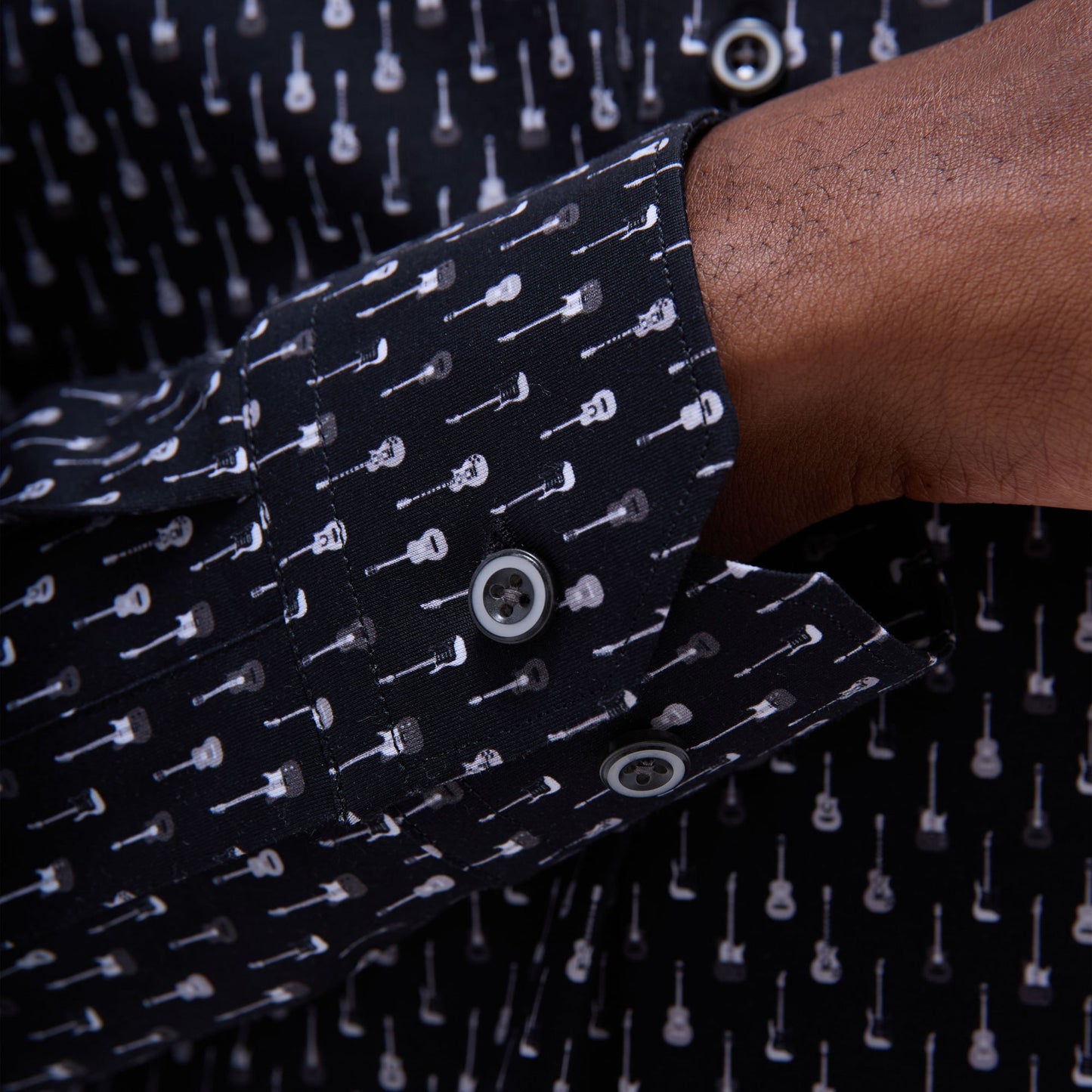 Bugatchi James Guitar OoohCotton® Shirt Black