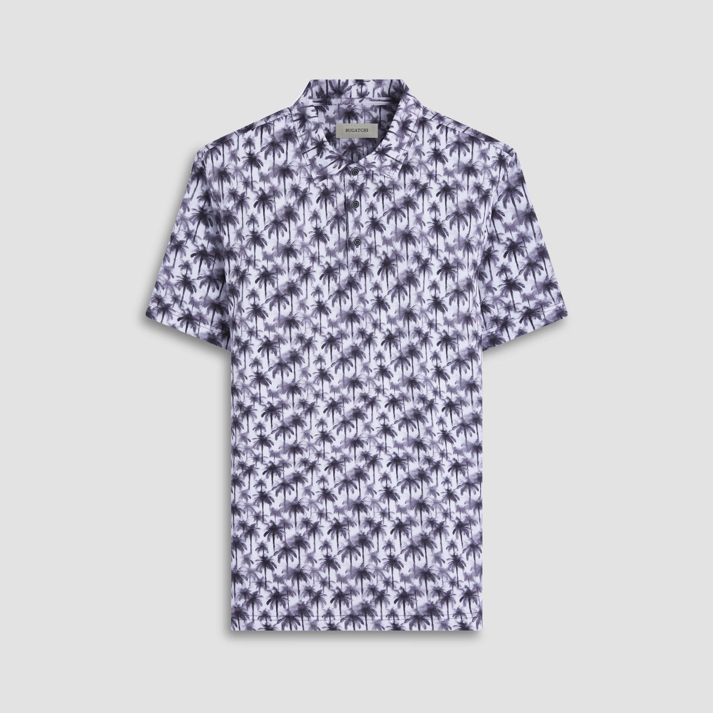 Bugatchi Victor Palm Tree OoohCotton® Polo Shirt Zinc