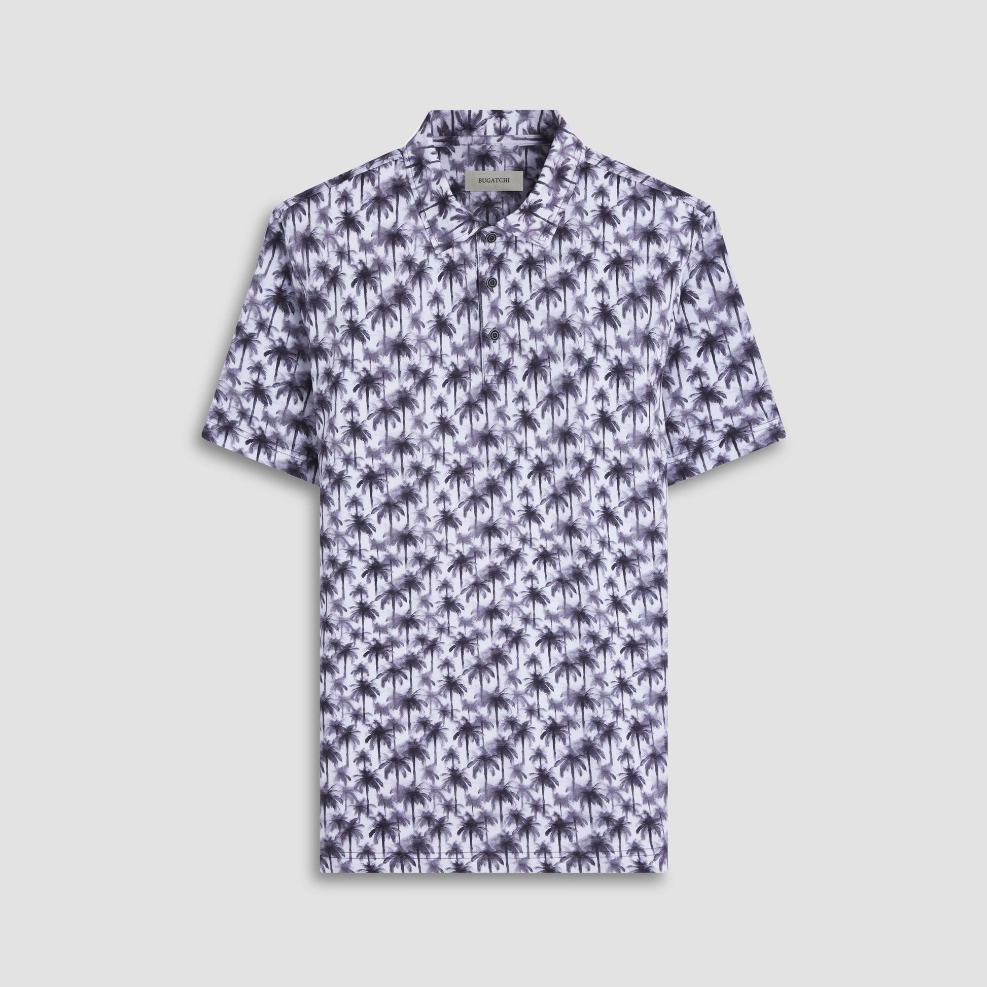 Bugatchi Victor Palm Tree OoohCotton® Polo Shirt Zinc
