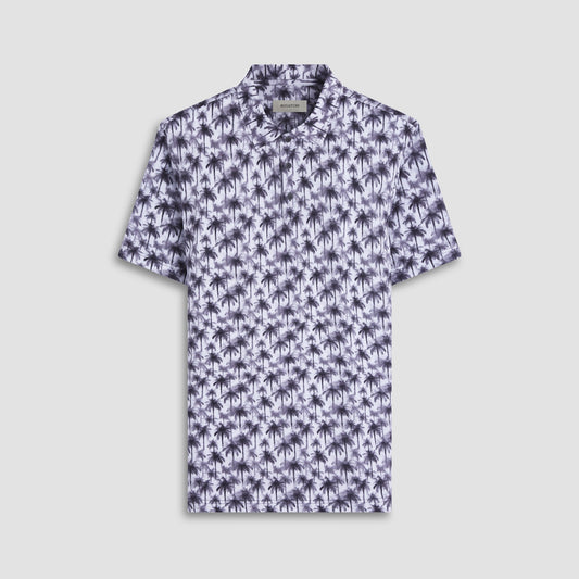 Bugatchi Victor Palm Tree OoohCotton® Polo Shirt Zinc