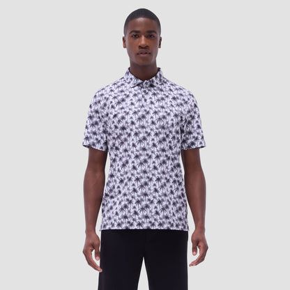Bugatchi Victor Palm Tree OoohCotton® Polo Shirt Zinc