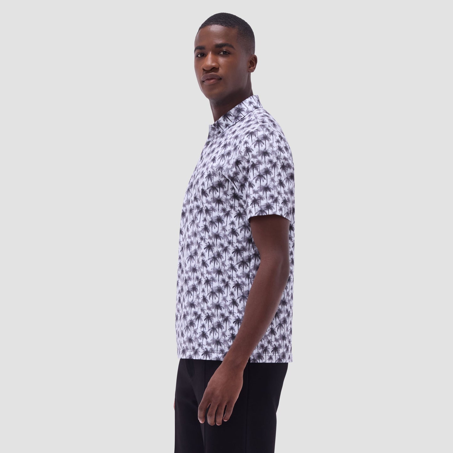 Bugatchi Victor Palm Tree OoohCotton® Polo Shirt Zinc