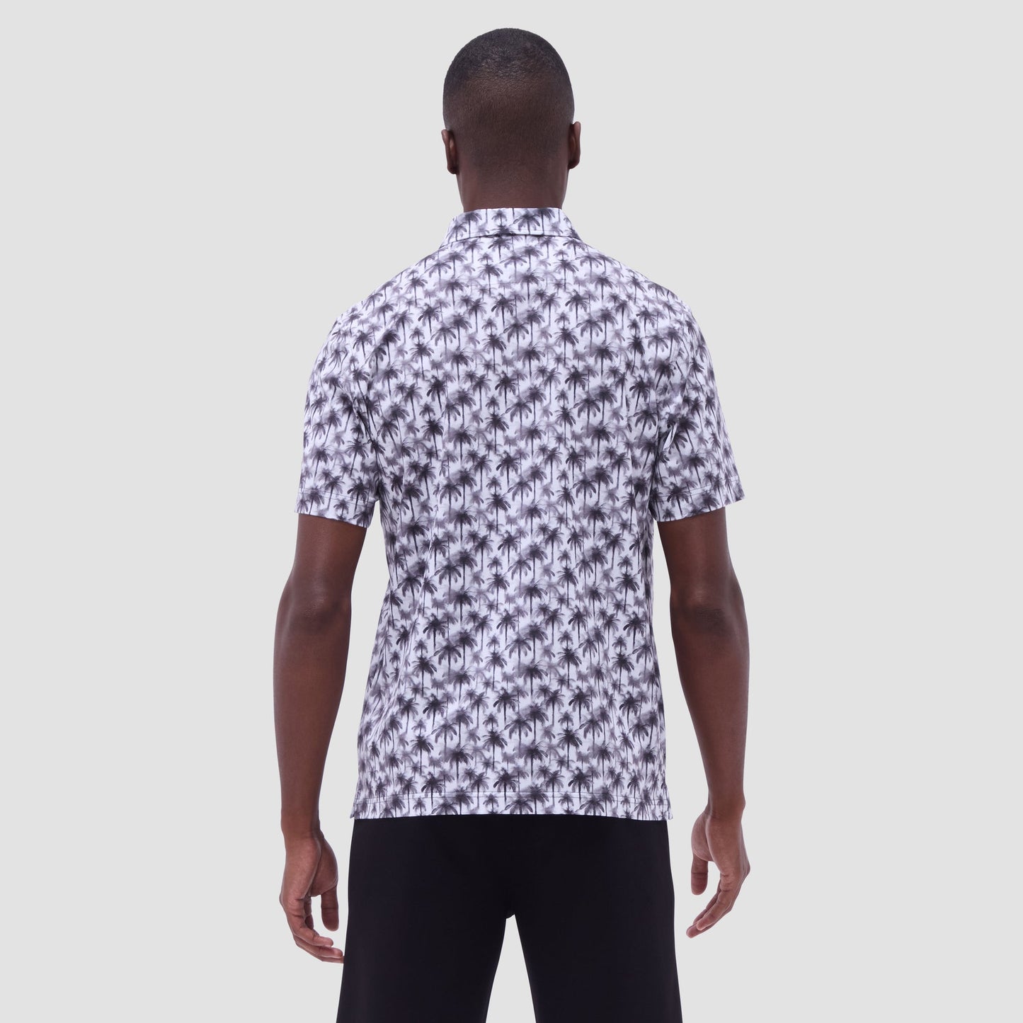 Bugatchi Victor Palm Tree OoohCotton® Polo Shirt Zinc