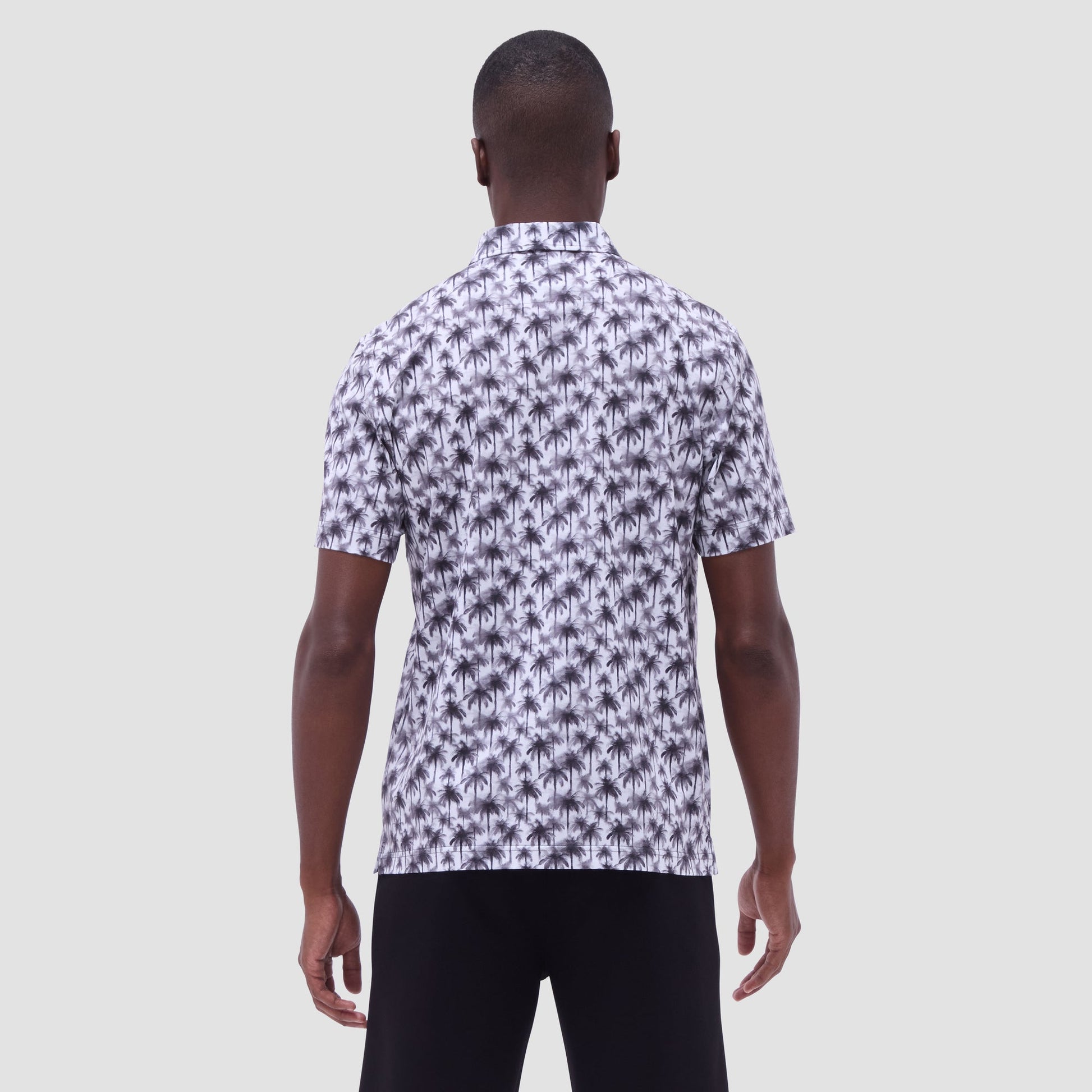Bugatchi Victor Palm Tree OoohCotton® Polo Shirt Zinc