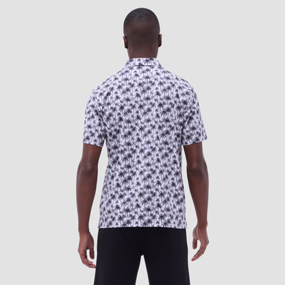 Bugatchi Victor Palm Tree OoohCotton® Polo Shirt Zinc
