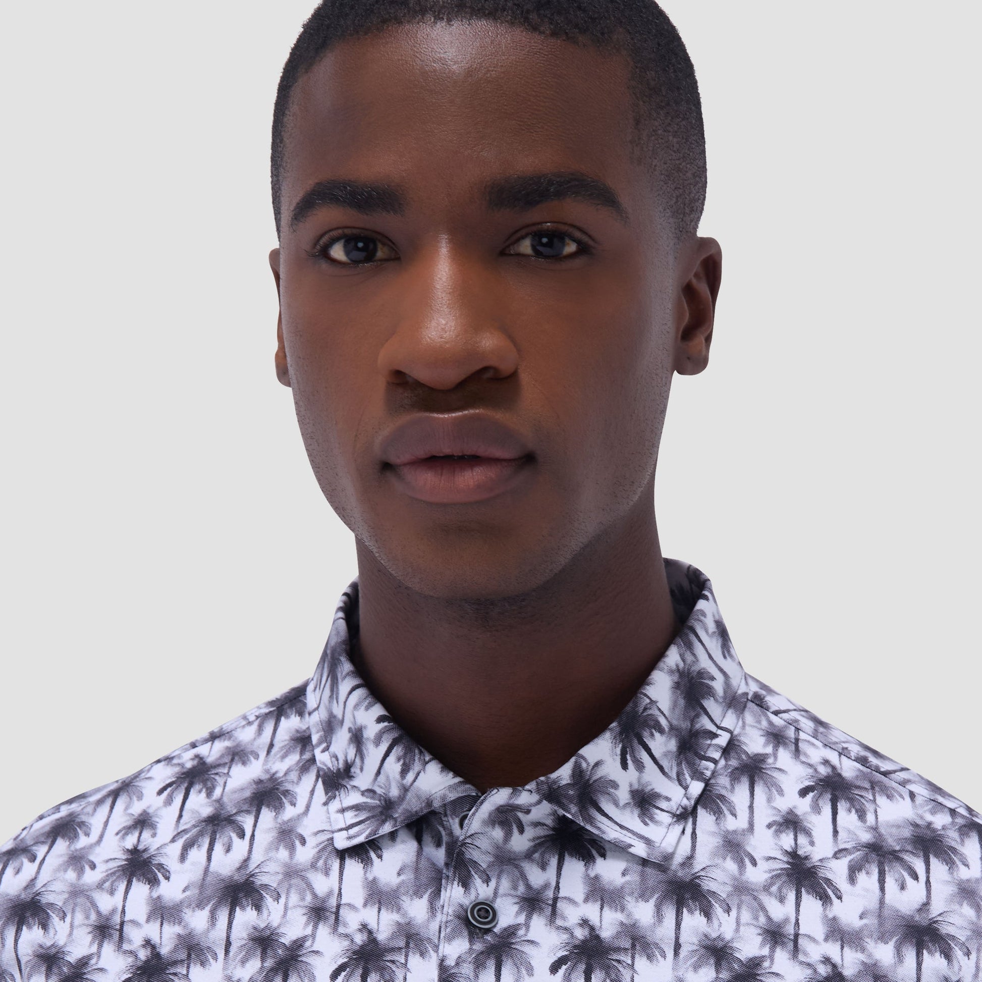 Bugatchi Victor Palm Tree OoohCotton® Polo Shirt Zinc