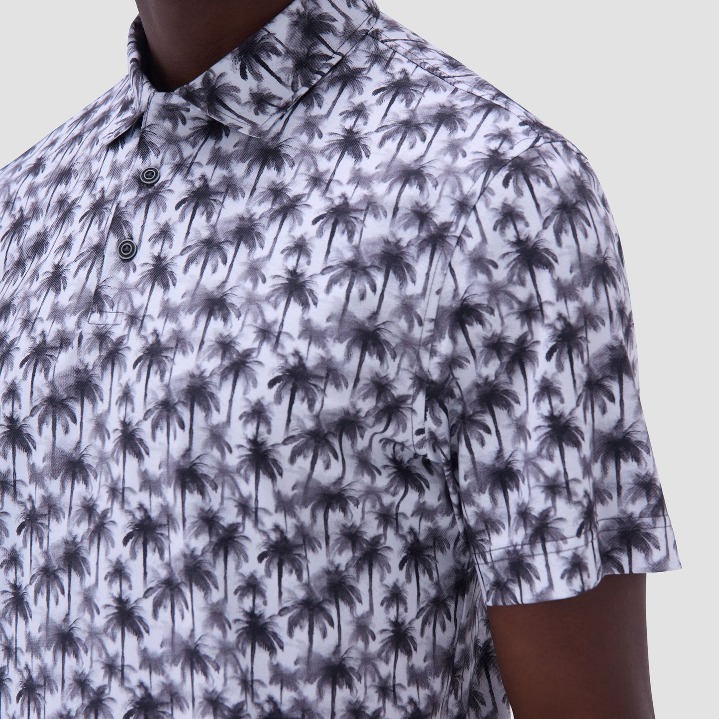 Bugatchi Victor Palm Tree OoohCotton® Polo Shirt Zinc