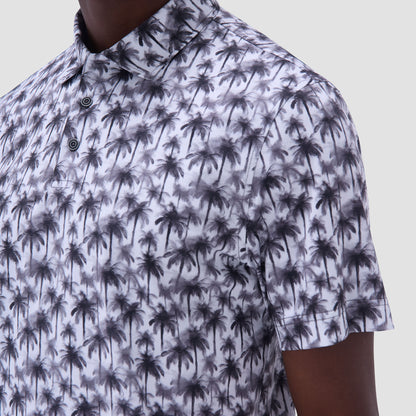 Bugatchi Victor Palm Tree OoohCotton® Polo Shirt Zinc