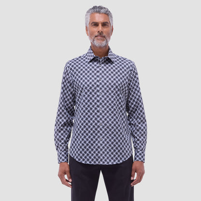 Bugatchi James Basketweave OoohCotton® Shirt Black