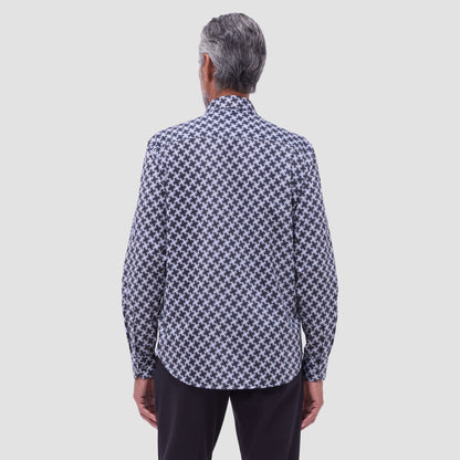 Bugatchi James Basketweave OoohCotton® Shirt Black