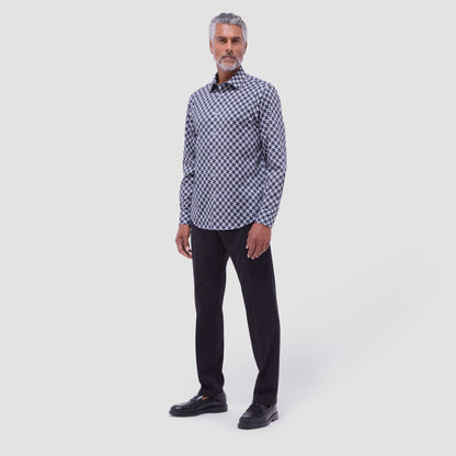 Bugatchi James Basketweave OoohCotton® Shirt Black