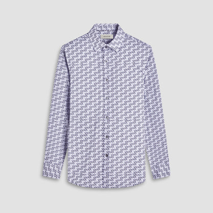 Bugatchi James Geometric OoohCotton® Shirt Zinc