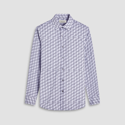 Bugatchi James Geometric OoohCotton® Shirt Zinc