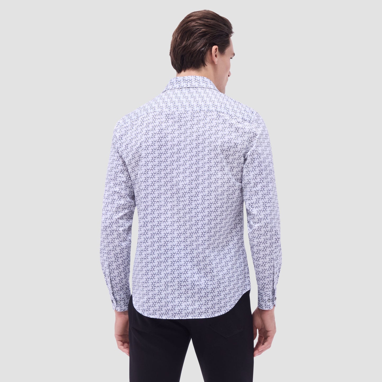 Bugatchi James Geometric OoohCotton® Shirt Zinc