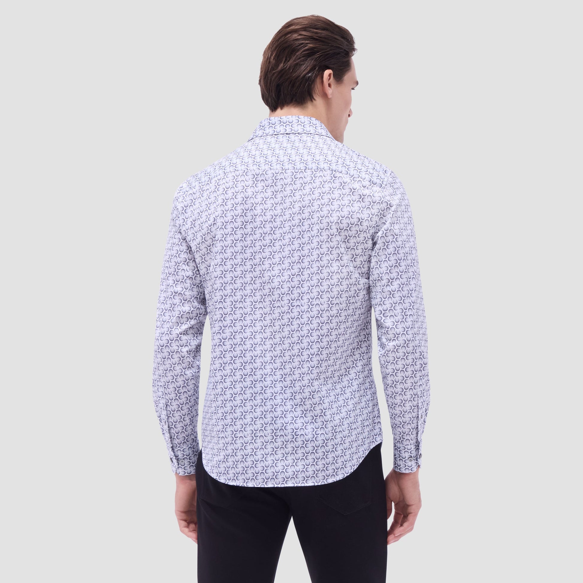 Bugatchi James Geometric OoohCotton® Shirt Zinc